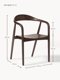 Houten fauteuil Angelina, Gelakt essenhout
Multiplex geschilderd

Dit product is gemaakt van duurzaam geproduceerd, FSC®-gecertificeerd hout., Donker essenhout, B 57 x H 80 cm