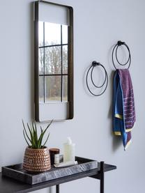 Porta asciugamani da parete in metallo Loop, Metallo rivestito, Nero, Larg. 26 x Alt. 23 cm