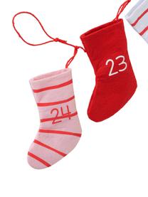 Adventskalender Socks L 200 cm, Filz, Rot, Rosa, Weiß, L 200 cm