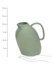 Brocca fatta a mano forma organica Artisan, Gres, Verde, Larg. 18 x Alt. 21 cm