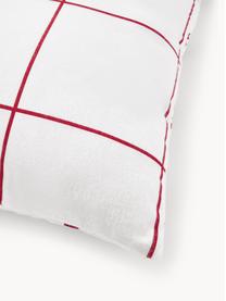 Taie d'oreiller réversible en flanelle à imprimé hivernal Vince, Blanc, rouge, larg. 50 x long. 70 cm