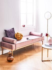 Chaise longue letto singolo in velluto rosa Aurora, Rivestimento: velluto (rivestimento in , Gambe: metallo rivestito, Velluto malva, Larg. 180 x Alt. 42 cm