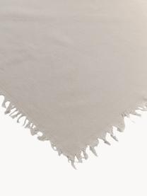 Nappe en coton à franges Nalia, Coton, Beige clair, Pour 6 à 8 pers. (larg. 160 x long. 250 cm)