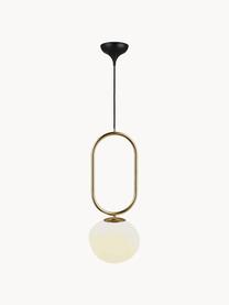 Petite suspension boule en verre Shapes, Blanc crème, doré, Ø 22 cm