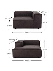 Modulares Ecksofa Lennon aus recyceltem Leder, Bezug: Recyceltes Leder (70 % Le, Gestell: Massives Holz, Sperrholz, Füße: Kunststoff, Leder Taupe, B 238 x T 180 cm, Eckteil links