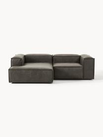 Modulares Ecksofa Lennon aus recyceltem Leder, Bezug: Recyceltes Leder (70 % Le, Gestell: Massives Holz, Sperrholz, Füße: Kunststoff Dieses Produkt, Leder Taupe, B 238 x T 180 cm, Eckteil rechts