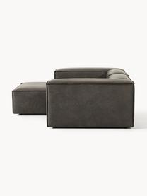 Modulaire hoekbank Lennon van gerecycled leer, Bekleding: gerecycled leer (70% leer, Frame: massief hout, multiplex, Poten: kunststof Dit product is , Leer taupe, B 238 x D 180 cm, hoekdeel links