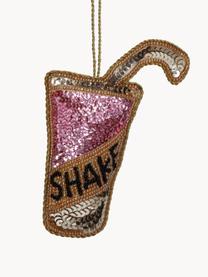 Baumanhänger Milkshake, Kunststoff, Rosa, Goldfarben, Weiss, B 9 x H 12 cm