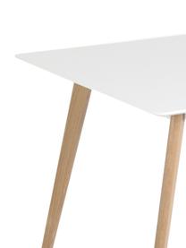 Table de style scandinave Flamy, 160 x 90 cm, Blanc, bois de chêne