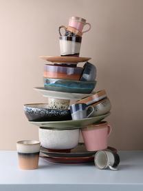 Handbemalte Keramik-Espressotassen 70's mit reaktiver Glasur, 4er-Set, Steingut, Mehrfarbig, Ø 6 x H 6 cm, 80 ml