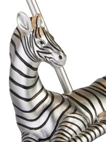 Design Tischlampe Zebra mit Samtschirm, Lampenschirm: Samt, Lampenfuß: Polyresin, Grau, Silberfarben, Schwarz, Ø 20 x H 35 cm