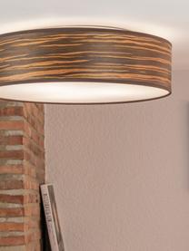 Plafondlamp Ocho van hout, Lampenkap: hout, Diffuser: papier, Houtkleurig, wit, Ø 40 x H 11 cm