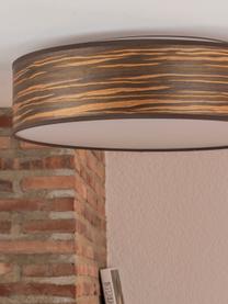 Lampa sufitowa z drewna Ocho, Drewno naturalne, biały, Ø 40 x W 11 cm