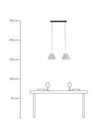 Retro-Pendelleuchte Pine, Lampenschirm: Metall, beschichtet, Dekor: Metall, beschichtet, Baldachin: Metall, Grau, Messingfarben, 60 x 31 cm