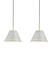 Závesná retro lampa Pine, Sivá, mosadzné odtiene