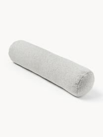 Cojín rulo de sofá en tejido bouclé Sofia, Funda: Bouclé (100% poliéster), Bouclé gris claro, Ø 17 x L 68 cm