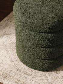 Pouf en bouclette avec rangement Alto, Bouclette vert foncé, Ø 44 x haut. 48 cm