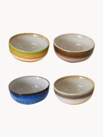 Handbemalte Dipschälchen 70's mit reaktiver Glasur, 4er-Set, Keramik, Bunt, Ø 8 x H 4 cm