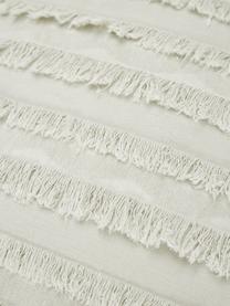 Copricuscino con frange decorative Jessie, 88% cotone, 7% viscosa, 5% lino, Beige, Larg. 30 x Lung. 50 cm