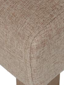 Silla tapizada en lino Capitone, Tapizado: lino, 230 g/m², Patas: madera de caucho, Beige, An 47 x F 52 cm