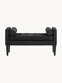 Banc bout de lit avec coussins Mia, Tissu noir, larg. 115 x haut. 61 cm