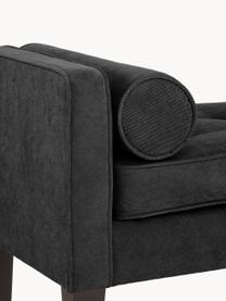 Banc bout de lit avec coussins Mia, Tissu noir, larg. 115 x haut. 61 cm