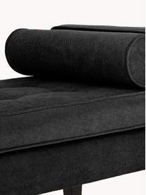 Banc bout de lit avec coussins Mia, Tissu noir, larg. 115 x haut. 61 cm