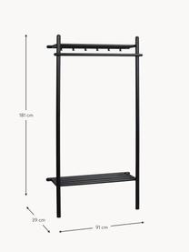 Perchero de pared en roble Milford, Negro, An 91 x Al 181 cm