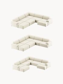 Canapé d'angle XL Melva, Tissu blanc cassé, larg. 339 x prof. 339 cm