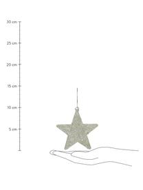 Kerstboomhangers Silver Star, 2 stuks, Zilverkleurig, B 10 x H 10 cm