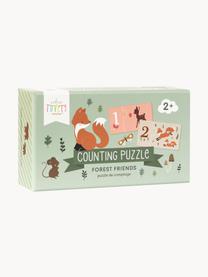 Jeu de comptage en bois Forest Friends, Carton, Vert sauge, multicolore, larg. 17 x haut. 10 cm