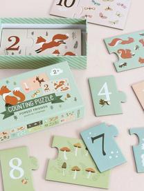 Jeu de comptage en bois Forest Friends, Carton, Vert sauge, multicolore, larg. 17 x haut. 10 cm