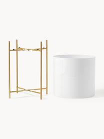 Cache-pots en métal sur pied Mina, 2 élém., Métal, revêtement par poudre, Blanc, doré, Lot de différentes tailles
