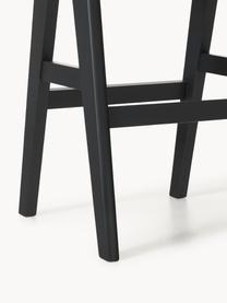 Tabouret de bar rembourré Sissi, Tissu grège, bois noir, larg. 46 x haut. 75 cm