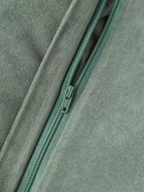 Copricuscino in velluto con motivo strutturato Sina, Velluto (100% cotone), Verde salvia, Larg. 30 x Lung. 50 cm