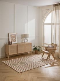 Handgetufteter Wollteppich Arne, Flor: Wolle, Beige, Terrakotta, Cremeweiß, B 80 x L 150 cm (Größe XS)