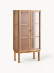 Highboard Curiosity aus Eichenholz, Eichenholz, Glas, Eichenholz, Transparent, B 71 x H 143 cm