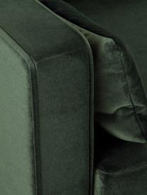 Fluwelen bank Alva (3-zits) in groen met beukenhout-poten, Bekleding: fluweel (hoogwaardig poly, Frame: massief grenenhout, Poten: massief gebeitst beukenho, Olijfgroen, B 215 x D 92 cm