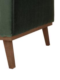 Fluwelen bank Alva (3-zits) in groen met beukenhout-poten, Bekleding: fluweel (hoogwaardig poly, Frame: massief grenenhout, Poten: massief gebeitst beukenho, Olijfgroen, B 215 x D 92 cm