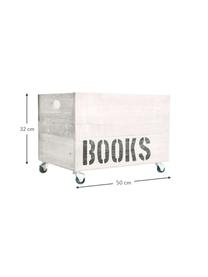 Caja de almacenaje Books, Caja: madera de pino, Blanco, marrón, An 50 x Al 32 cm