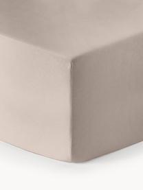 Boxspring-Spannbettlaken Biba, Flanell, Webart: Flanell, Beige, B 200 x L 200 cm, H 35 cm