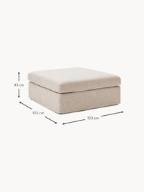 Poggiapiedi da divano con rivestimento sfoderabile Russell, Rivestimento: 100% cotone Con 50.000 ci, Struttura: legno di pino massiccio, , Gambe: plastica Questo prodotto , Tessuto beige, Larg. 103 x Prof. 103 cm