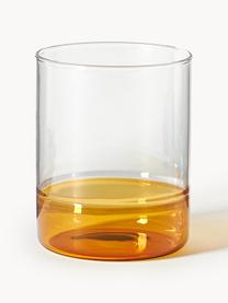 Mondgeblazen waterglazen Kiosk, 6 stuks, Glas, Oranje, Ø 8 x H 10 cm, 380 ml