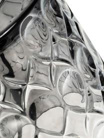Kleine Tischlampe Crystal Glow mit Glasfuß, Lampenschirm: Baumwollgemisch, Lampenfuß: Glas, Grau, Schwarz, Ø 15 x H 29 cm