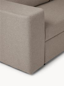 Großes Schlafsofa Noah (4-Sitzer) mit Stauraum, Bezug: Polyester Der strapazierf, Gestell: Massives Buchennholz, FSC, Füße: Kunststoff, Webstoff Greige, B 343 x T 180 cm, Eckteil links