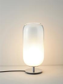 Lampe à poser soufflée bouche Gople, tailles variées, Blanc, argenté, Ø 21 x haut. 49 cm