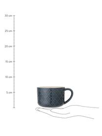 Tazas de café Naomie, 4 uds., Gres, Azul, blanco, Ø 10 x Al 7 cm, 300 ml