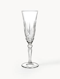 Kristallen champagneglazen Melodia met reliëf, 6 stuks, Kristalglas

Breng de glamour van kristalglas naar je eettafel! Het glas is uitzonderlijk transparant en zwaar, waardoor het waardevol aanvoelt en er tegelijkertijd goed uitziet. Bovendien maken de filigraansnedes elk stuk tot een bijzonder it-stuk dat zowel praktisch als mooi is., Transparant, Ø 7 x H 22 cm, 160 ml