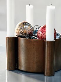 Vánoční svícen Four, Potažený hliník, Hnědá, Ø 15 cm, V 10 cm
