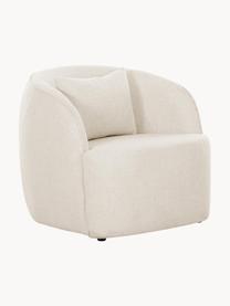 Fotel koktajlowy bouclé Elodie, Tapicerka: bouclé (70% poliester, 20, Nogi: tworzywo sztuczne, Kremowobiały bouclé, S 86 x W 78 cm
